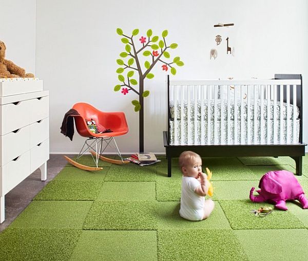 Carpeting floors for children prevents falls